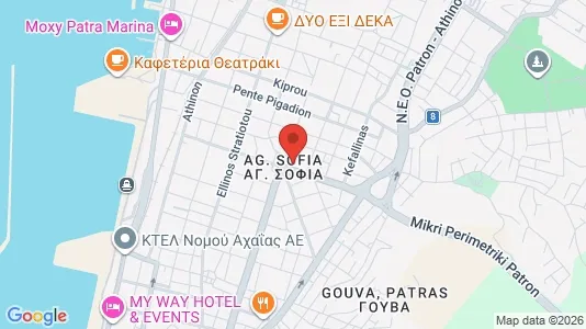 Apartments for rent i Patras - kort over placeringen
