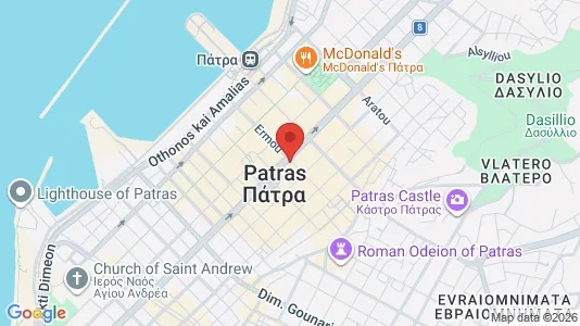 Apartments for rent i Patras - kort over placeringen