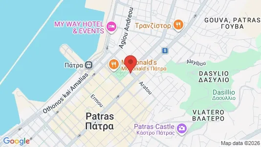 Apartments for rent i Patras - kort over placeringen