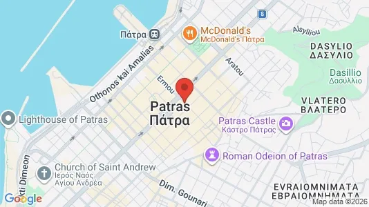 Apartments for rent i Patras - kort over placeringen