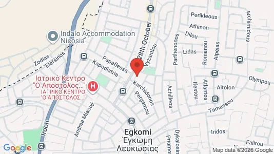 Apartments for rent i Nicosia Egkomi - kort over placeringen
