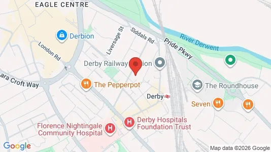Apartments for rent i Derby - Derbyshire - kort over placeringen