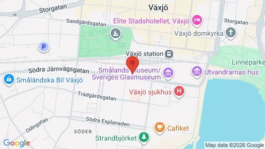 Apartments for rent i Växjö - kort over placeringen