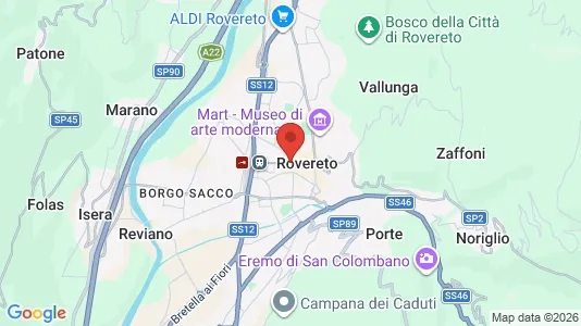 Apartments for rent i Rovereto - kort over placeringen