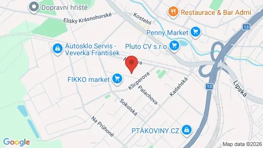 Apartments for rent i Chomutov - kort over placeringen