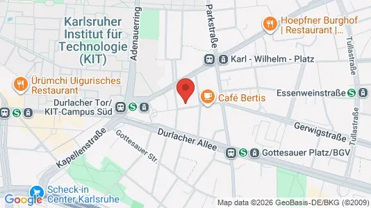 Apartments for rent i Karlsruhe - kort over placeringen