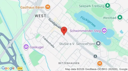 Apartments for rent i Freiburg im Breisgau - kort over placeringen