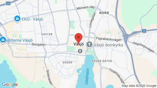 Houses for rent i Växjö - kort over placeringen