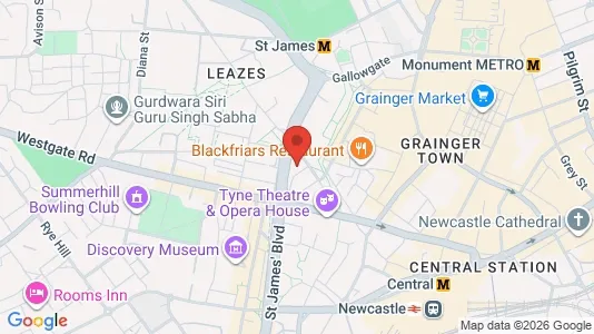 Apartments for rent i Newcastle upon Tyne - Tyne and Wear - kort over placeringen