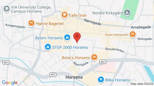Apartments for rent i Horsens - kort over placeringen