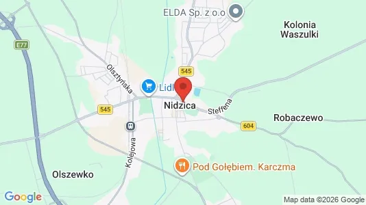 Apartments for rent i Nidzicki - kort over placeringen