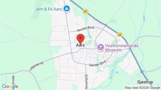 Apartments for rent i Aars - kort over placeringen