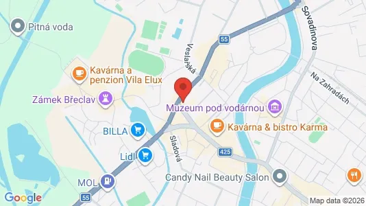 Apartments for rent i Břeclav - kort over placeringen