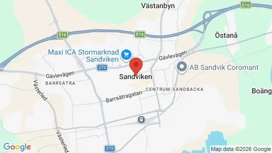 Houses for rent i Sandviken - kort over placeringen