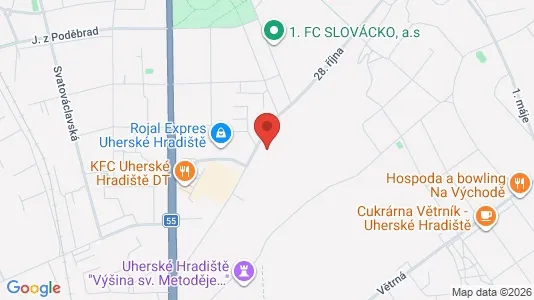 Apartments for rent i Uherské Hradiště - kort over placeringen