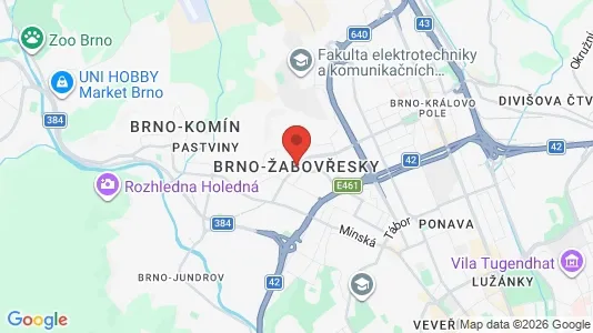 Apartments for rent i Brno-Žabovřesky - kort over placeringen