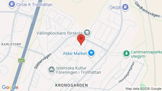 Rooms for rent i Trollhättan - kort over placeringen