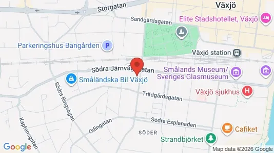 Apartments for rent i Växjö - kort over placeringen