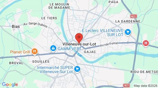 Houses for rent i Villeneuve-sur-Lot - kort over placeringen