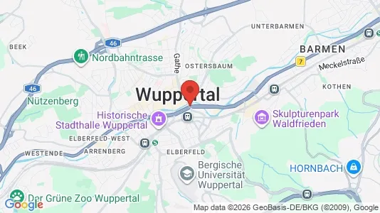 Apartments for rent i Wuppertal - kort over placeringen
