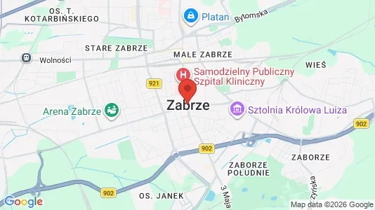 Apartments for rent i Zabrze - kort over placeringen