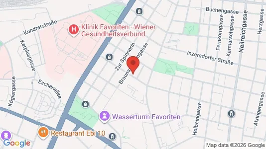 Apartments for rent i Vienna Favoriten - kort over placeringen