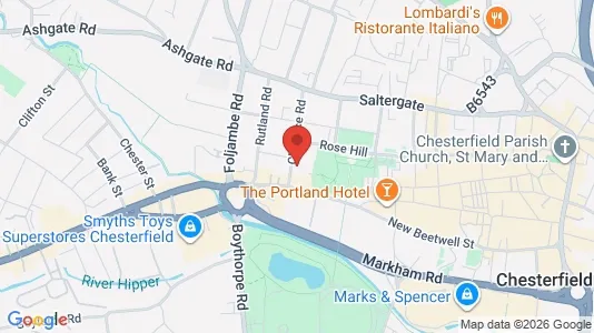 Apartments for rent i Chesterfield - Derbyshire - kort over placeringen