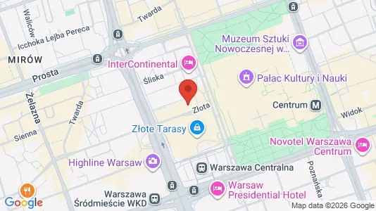 Apartments for rent i Warszawa Śródmieście - kort over placeringen