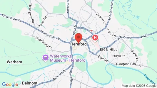 Houses for rent i Hereford - Herefordshire - kort over placeringen