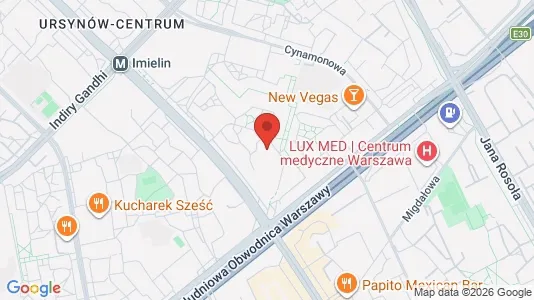 Apartments for rent i Warszawa Ursynów - kort over placeringen