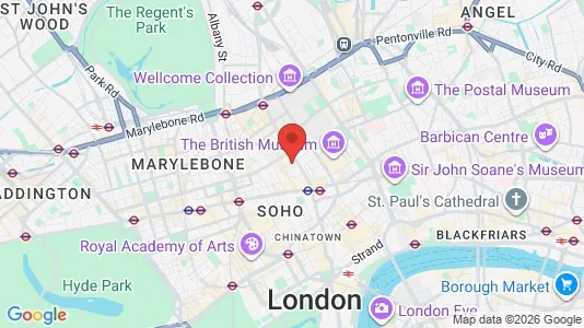 Apartments for rent i London W1T - kort over placeringen