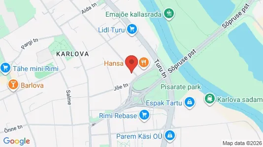 Apartments for rent i Tartu - kort over placeringen