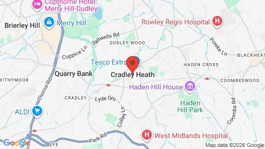 Apartments for rent i Cradley Heath - West Midlands - kort over placeringen