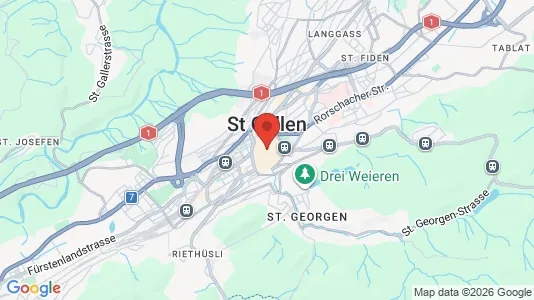 Apartments for rent i Sankt Gallen - kort over placeringen