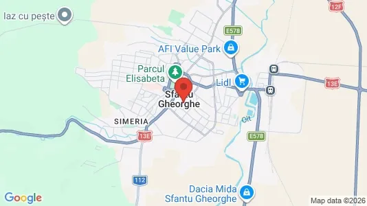 Apartments for rent i Sfântu Gheorghe - kort over placeringen