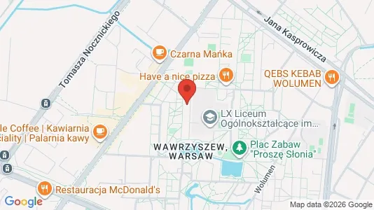 Apartments for rent i Warszawa Bielany - kort over placeringen