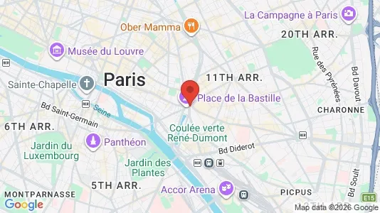 Rooms for rent i Paris 11ème arrondissement - Bastille - kort over placeringen