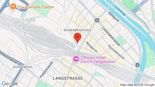 Apartments for rent i Zürich Distrikt 5 - Industriequartier - kort over placeringen