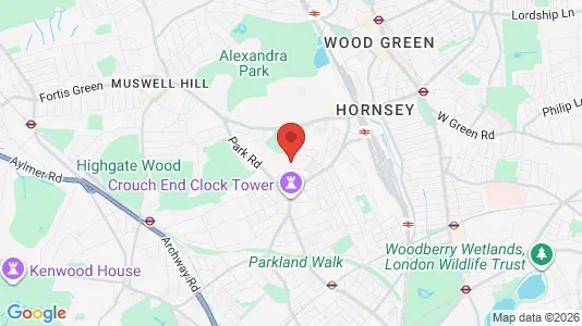 Houses for rent i London N8 - kort over placeringen