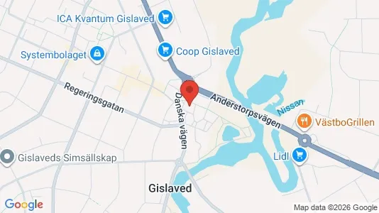 Apartments for rent i Gislaved - kort over placeringen