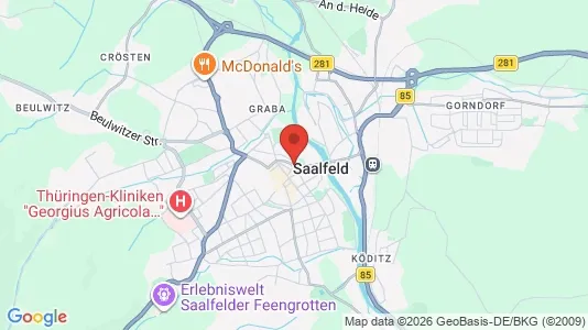 Apartments for rent i Saalfeld-Rudolstadt - kort over placeringen