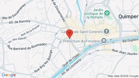 Apartments for rent i Quimper - kort over placeringen