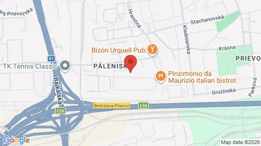 Apartments for rent i Bratislava Ružinov - kort over placeringen