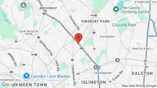 Houses for rent i London N7 - kort over placeringen