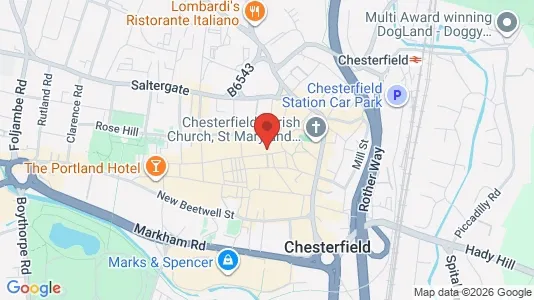 Apartments for rent i Chesterfield - Derbyshire - kort over placeringen