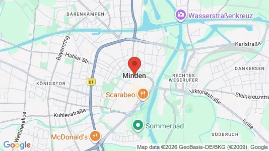 Apartments for rent i Minden-Lübbecke - kort over placeringen