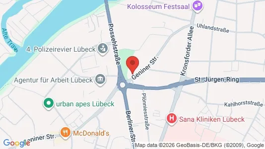 Apartments for rent i Lubeck - kort over placeringen