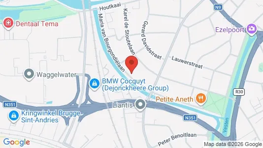 Apartments for rent i Brugge - kort over placeringen