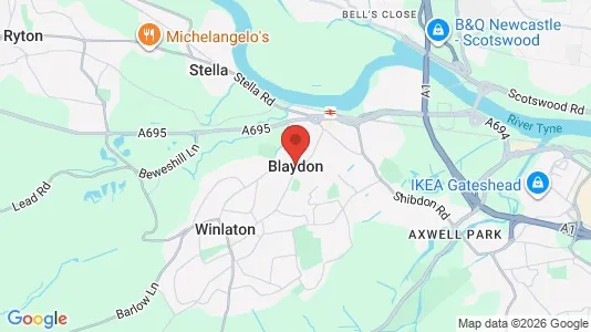 Houses for rent i Blaydon-on-Tyne - Tyne and Wear - kort over placeringen