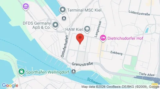 Apartments for rent i Kiel - kort over placeringen